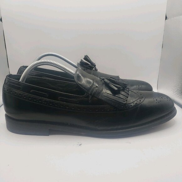 Bostonian Stockbridge Black Leather Tassel Slip On Loafer Men's Size 10D - Picture 3 of 7